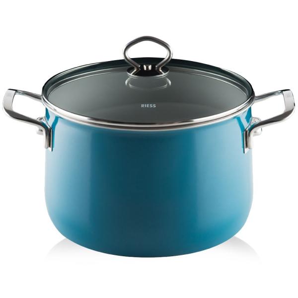 Riess Fleischtopf mit Glasdeckel, Nouvelle Aquamarin Extra Stark